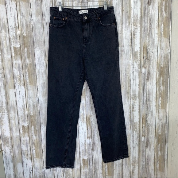Zara Denim - Zara Black High Rise Straight Leg Jeans